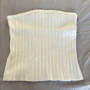 White Ribbed Tube Top